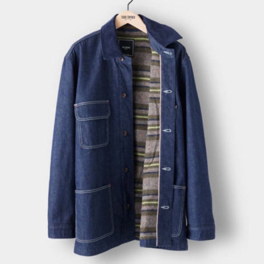 Todd Snyder Indigo Denim Blanket-Lined Workwear Chore Barn Jacket - XL - Picture 10 of 12